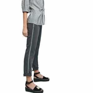 Anthropologie Chino Relaxed Fit Gray Tribal Zig Zag Print Pants Size 28